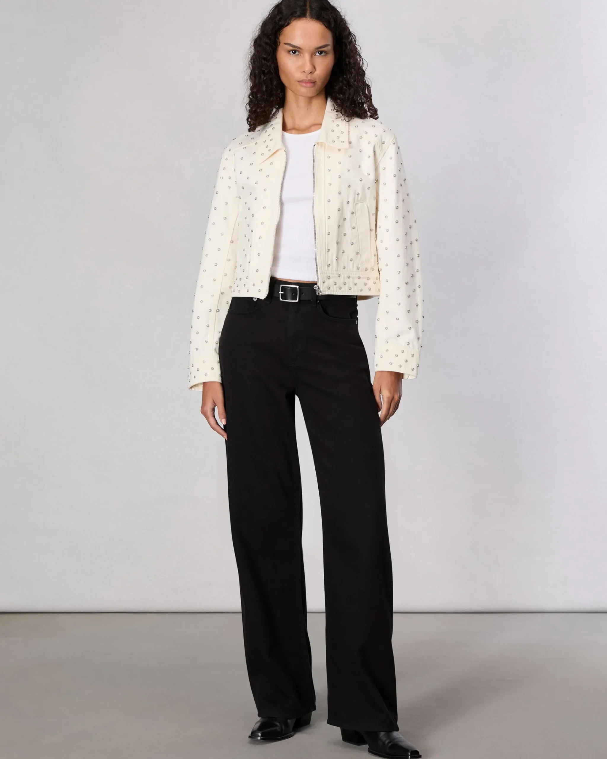 Sale Anya Studded Denim Jacket Women Jackets & Coats