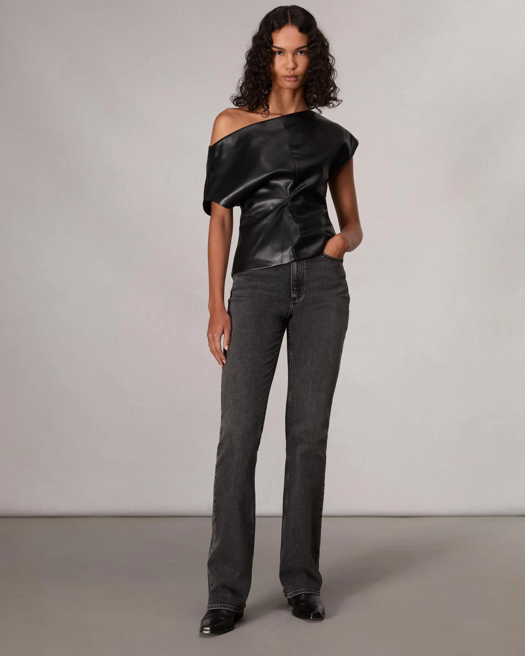 Store Eleanor Faux Leather Top Women Shirts & Tops