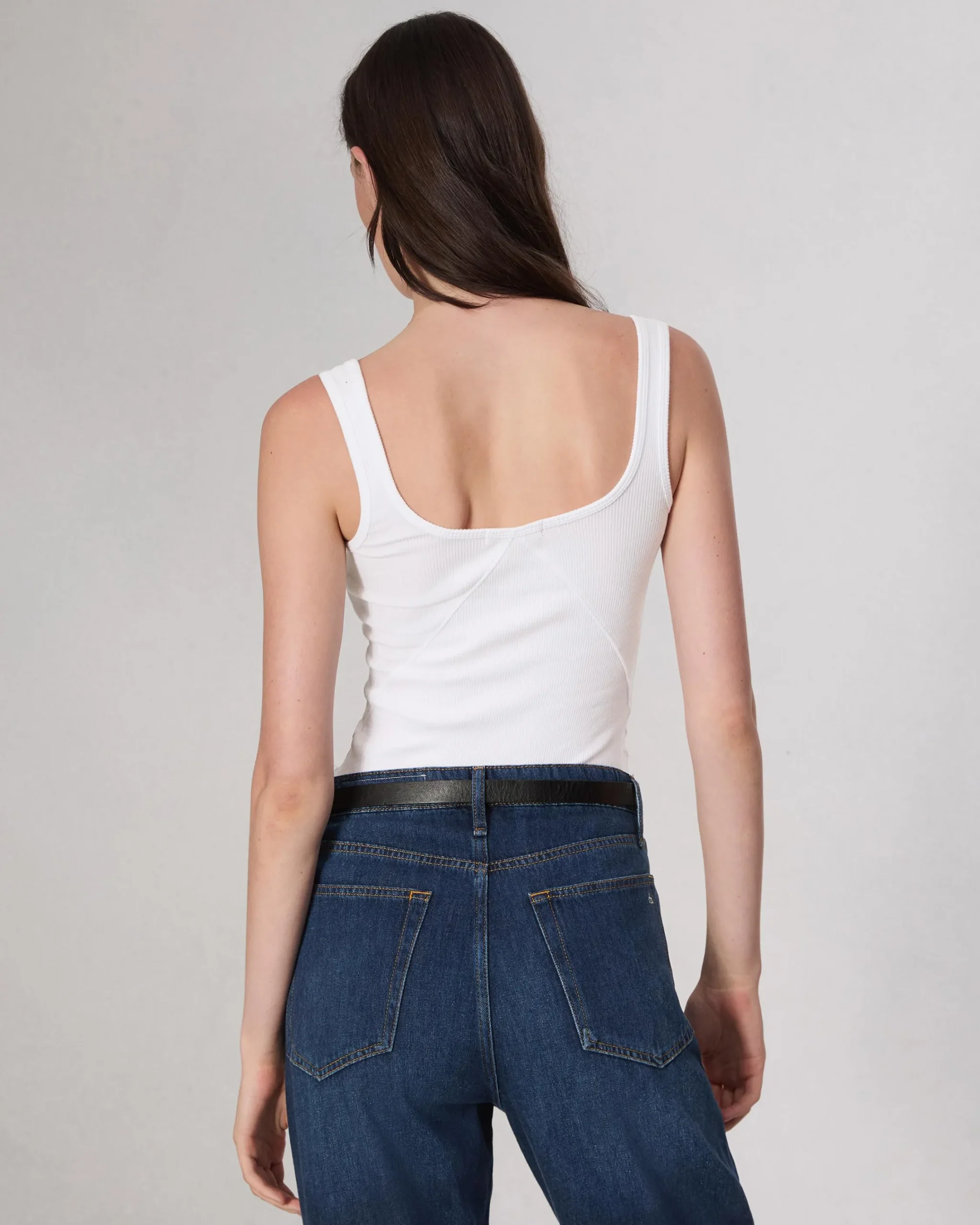 New Essential Rib Scoop Tank Women T-Shirts