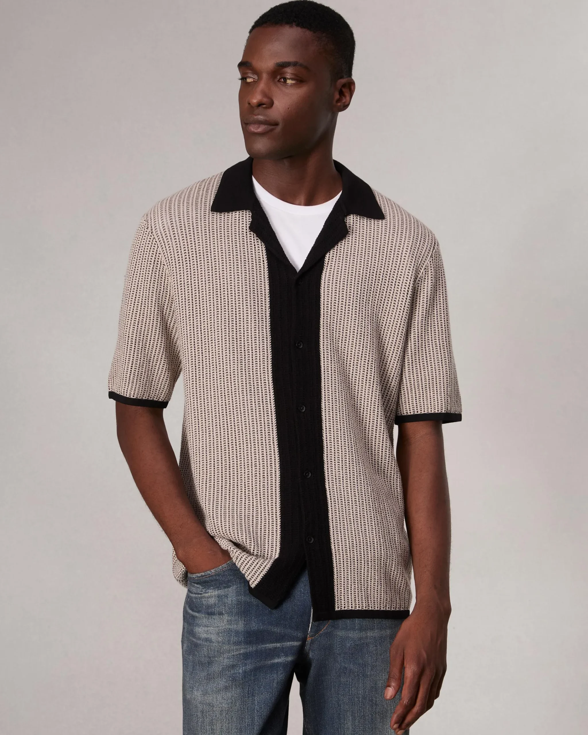 Clearance Harvey Knit Camp Shirt Shirts