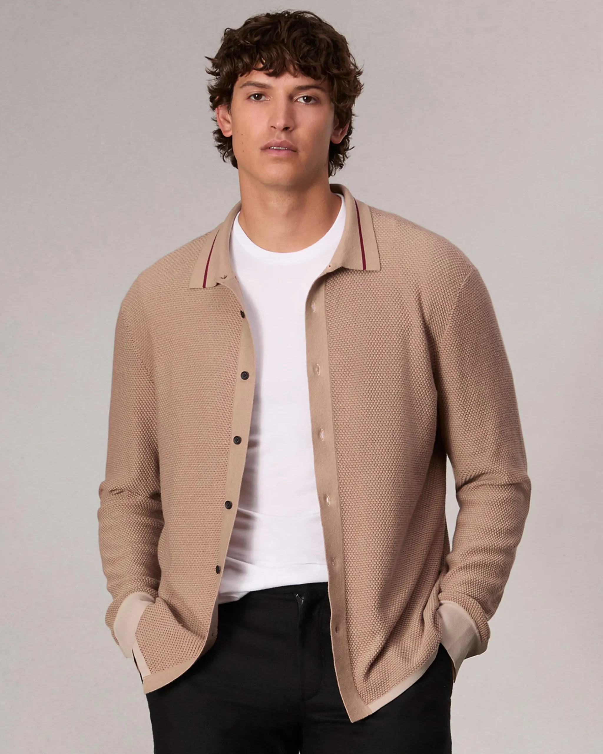 Online Harvey Knit Shirt Sweaters