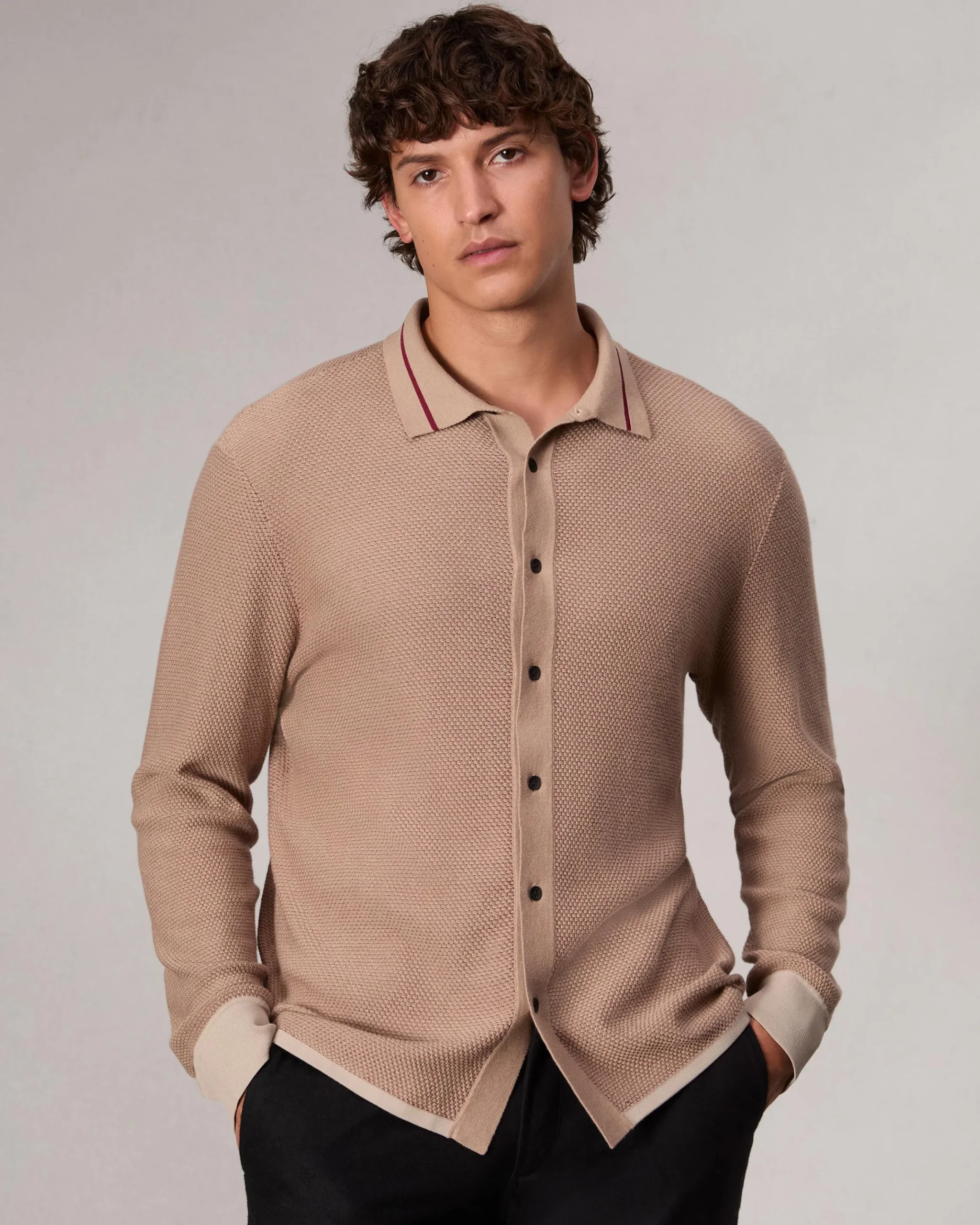 Online Harvey Knit Shirt Sweaters
