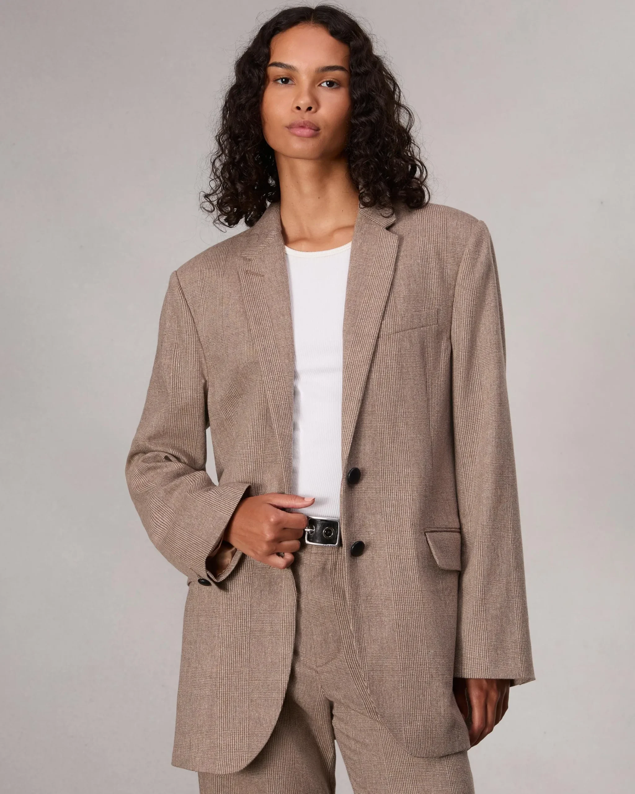 Cheap Odessa Plaid Blazer Women Blazers & Vests