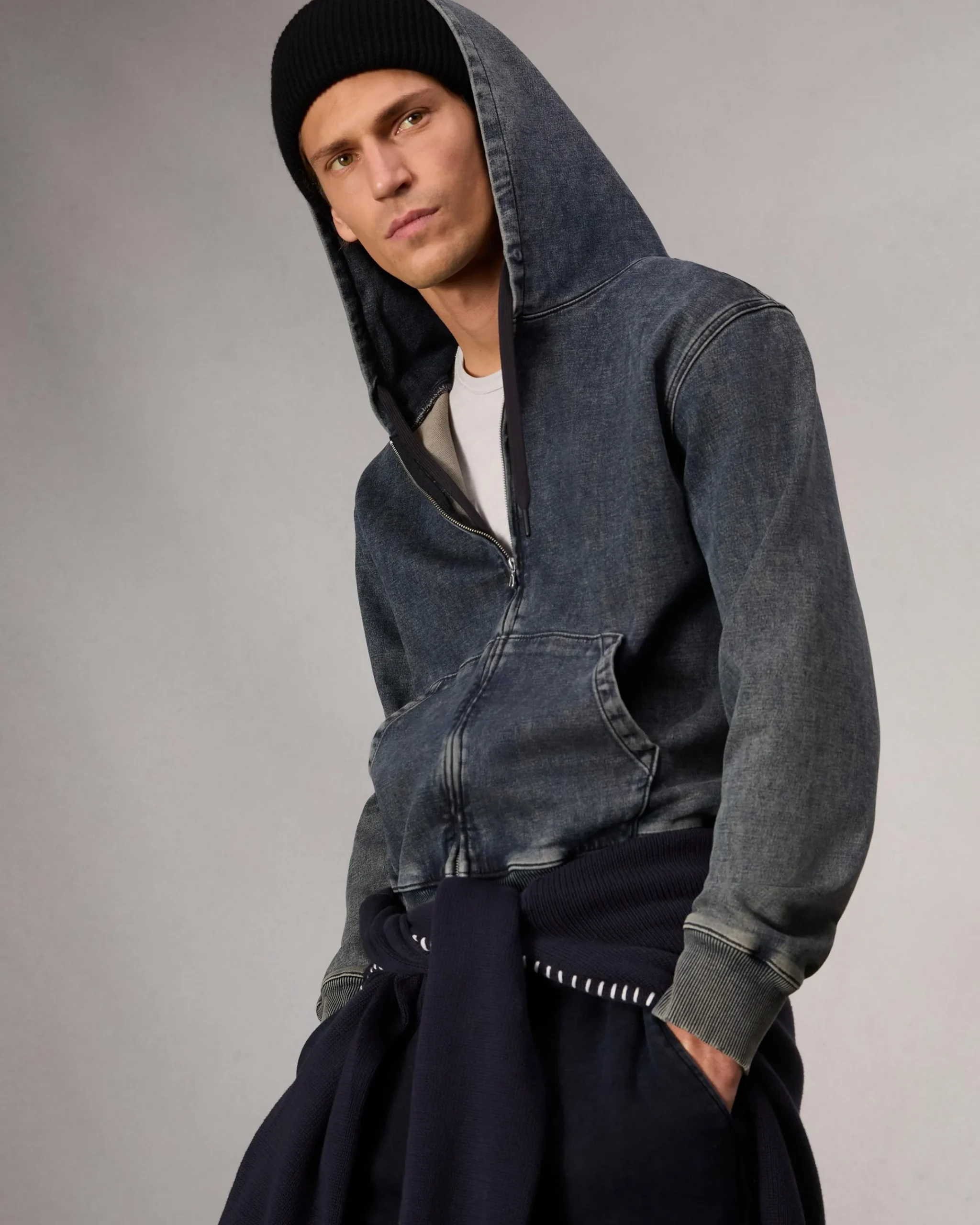 Store rbSTRIDE Denim Zip Hoodie Sweatshirts