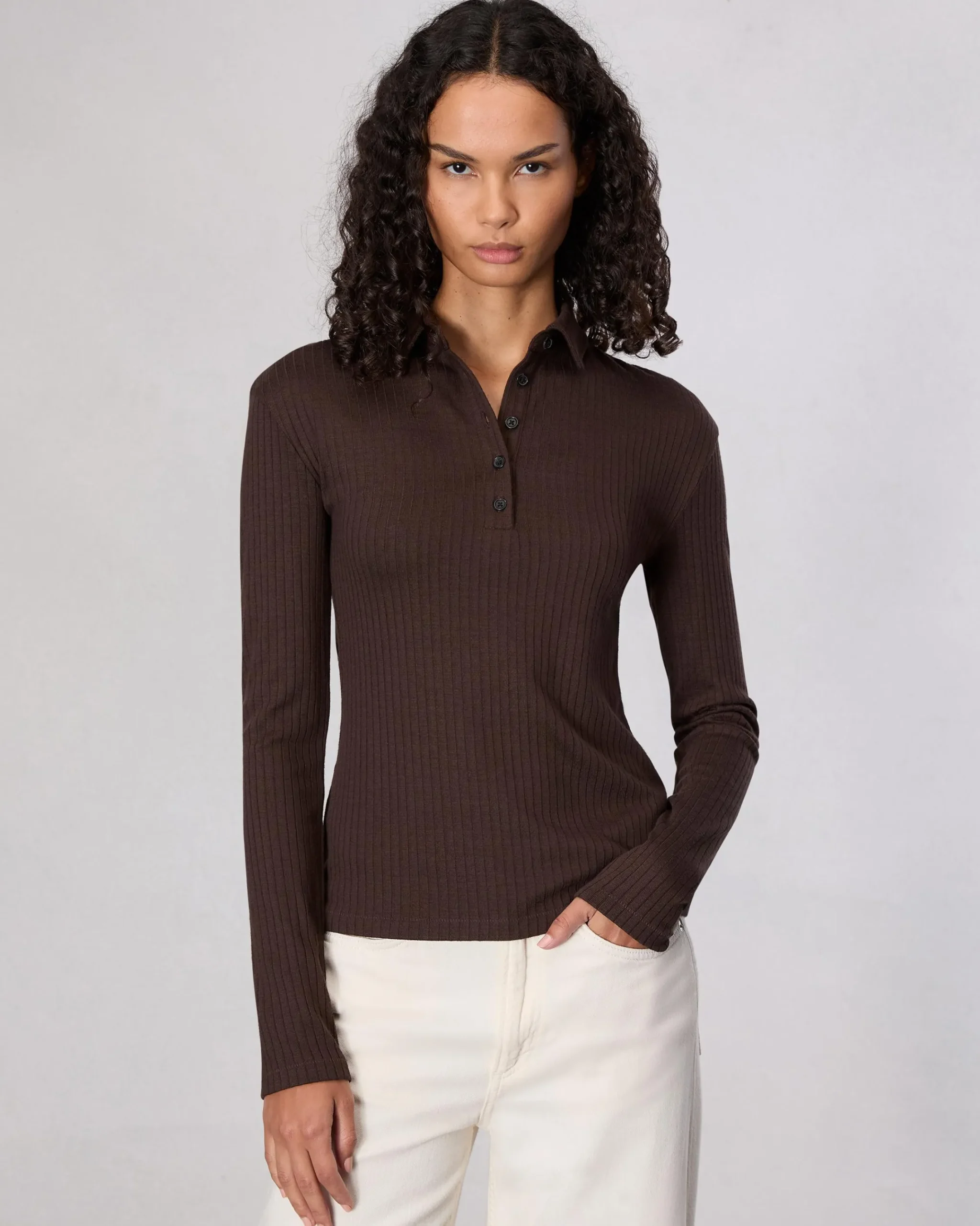 Sale The Knit Rib Polo Shirt Women Shirts & Tops